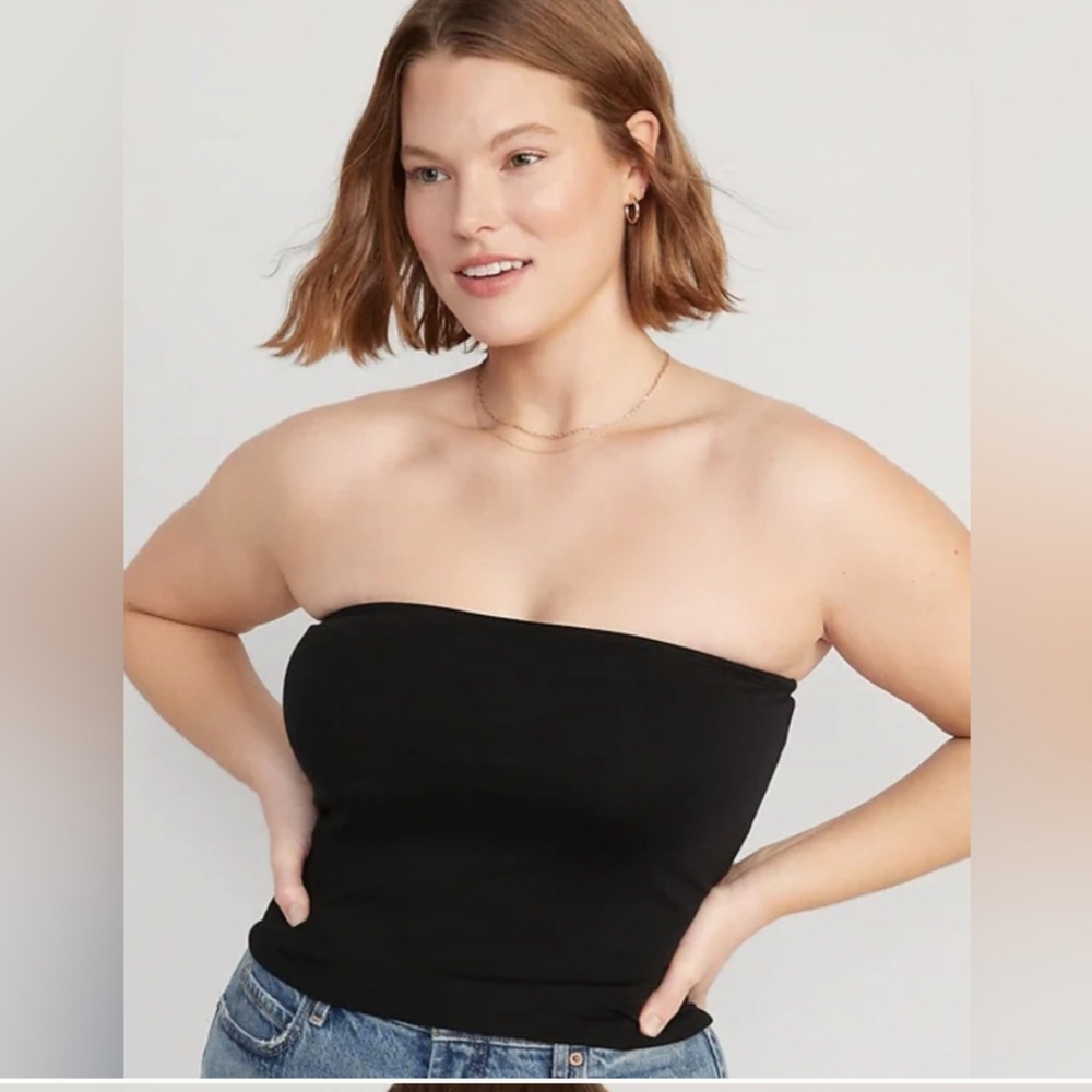 Old Navy Double Lined Crop Tube Tops White And Black Sold Together!